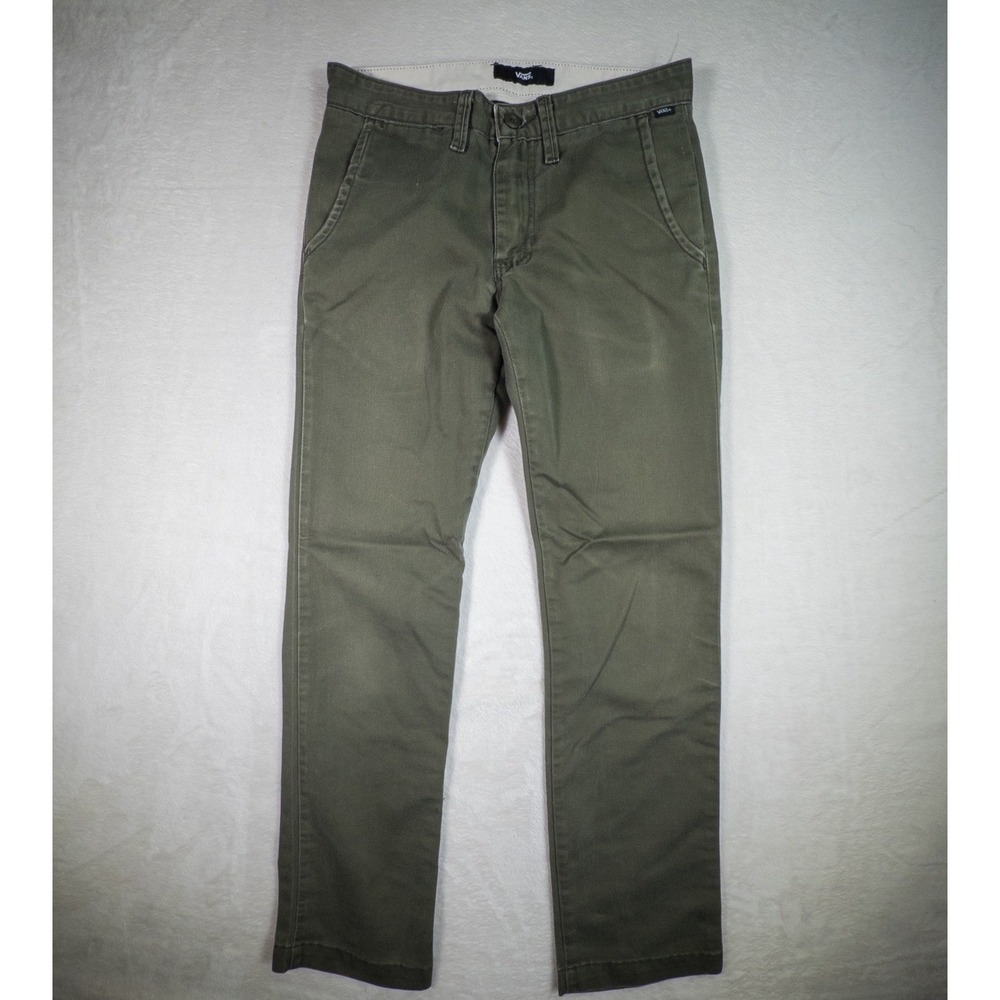 Vans Men's Chino‎ Pants Size 28 Green Khaki Straight Fit Casual Trousers